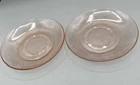 Set Of 2 Vintage Macbeth Evans Dogwood Pink Depression Glass Saucers  5 7/8”