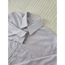 Brooks Brothers 346 Mens Slim Fit Non-Iron Stretch Striped Dress Shirt 16.5 4/5