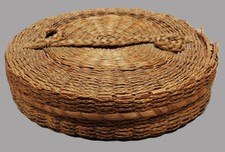 Antique Native American Penobscot sewing basket Wabanaki ash splint c1900 Maine