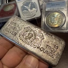 Vintage Rare AGS American Gold & Silver 10 Troy Oz .999 Old Pour Silver 18939
