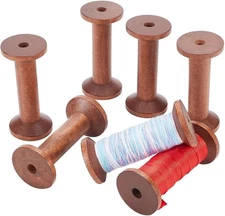 Wooden Spools 6pcs Empty Wood Thread Spools Sewing Bobbins Spools Craft for J...