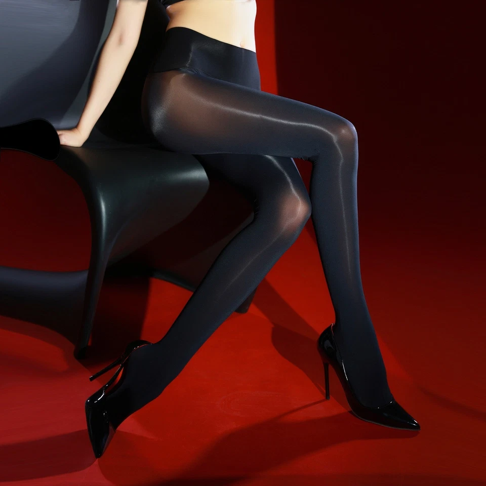 Meia-calça modeladora de veludo 100D brilhante a óleo 220 lb - Imagem 2 de 4