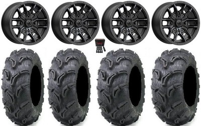 MSA Fang 14'' Wheels Black 27'' Zilla Tires Yamaha Viking Wolverine