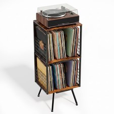 Faesun 3-Tier Record Player Stand with Vinyl Storage up to 200 Albums, Corner...