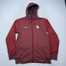 Oklahoma Sooners Jacket Mens M Red Football Nike Dri-FIT Hoodie Team Issue