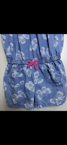 Gymboree Girls Island Hopper Short Romper Sz 12 Denim Butterflies Back To School - Picture 8 of 9