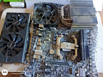 ASUS PRIME A320M K, RYZEN 3700X, 16GB VENGEANCE 3200,SAPPHIRE RX560 4GB,5''COOLER
