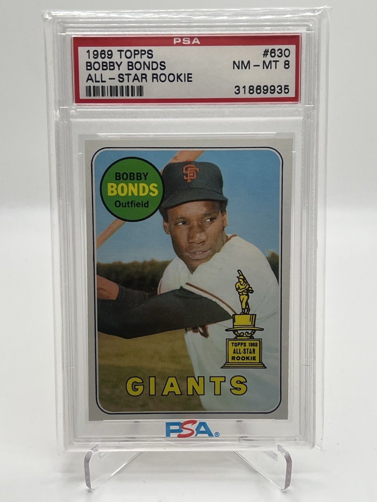 1969 Topps Baseball #630 Bobby Bonds San Francisco Giants RC PSA 8 NM-MT