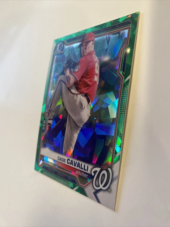 2021 Bowman Chrome Sapphire Cade Cavalli BCP-99 Green /125 - Image 3 of 4