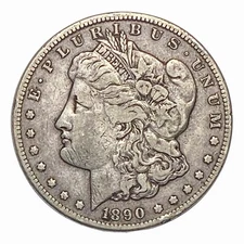 1890-CC $1 Morgan Silver US Dollar Coin Nicely Circulated Original Semi-Key Date