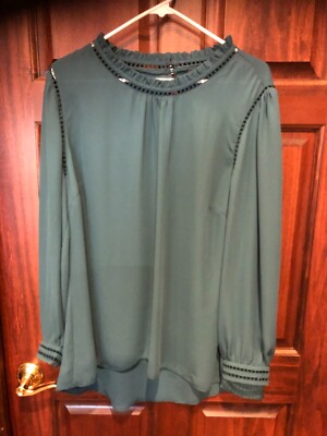 Womens City Chic Kiss Me Quick Long Sleeve Teal top blouse Plus Size M18