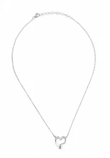 UNOde50 Straight To The Heart Silver Pendant Handmade Adjustable Necklace New