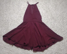 Lulus Fit & Flare Mini Dress Women's Size Small Red Maroon Racerback w/ Straps