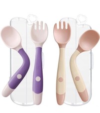 Toddler Utensils with travel case, Baby spoon and fork set for self-feeding Lear