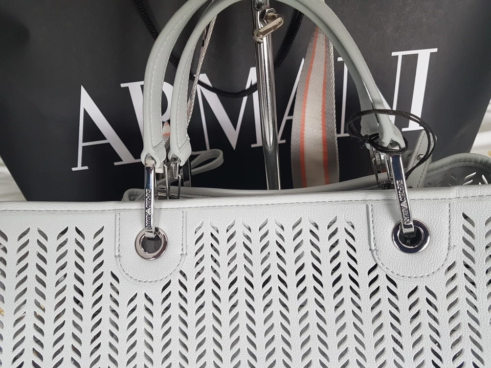 Emporio Armani Myea Medium Perforated Tote Shopping Bag Brand New Full Set - Image 2 of 4