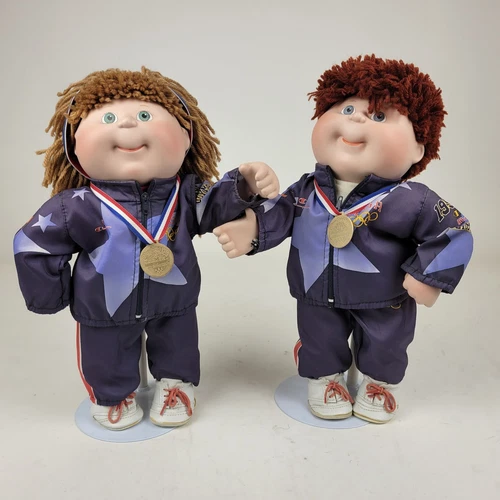 The Danbury Mint Porcelain 1996 Olympics Cabbage Patch Olympic Kids Dolls
