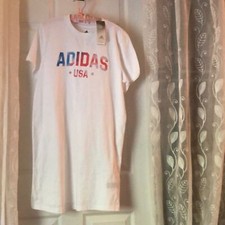 New Adidas American logo tee shirt dress mini size small NWT