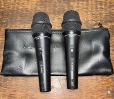 Astatic CTM77 Condenser cardioid Microphone On/off Switch PAIR 2 Mics W/ OEM Bag
