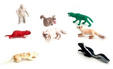 Lot of 8 Small Vinyl Plastic Animal Toy Figures Circa 1980's 