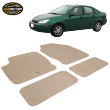 Fits 00-07 Ford Focus Floor Mats Carpet Front & Rear Beige 4PC - Nylon