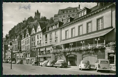 Foto AK- COCHEM Mosel - Cafe Hotel Jos. Müller u. Sohn - Moselpromenade VW Käfer