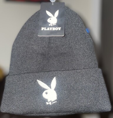 🔥PLAYBOY BEANIE -BLACK /WHITE LOGO- ONE SIZE FITS MOST-AUTHENTIC