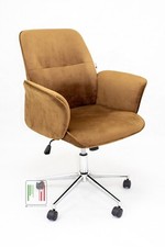 Sedia Ufficio Velluto MARRONE | poltrona Girevole Regolabile Ergonomica Design