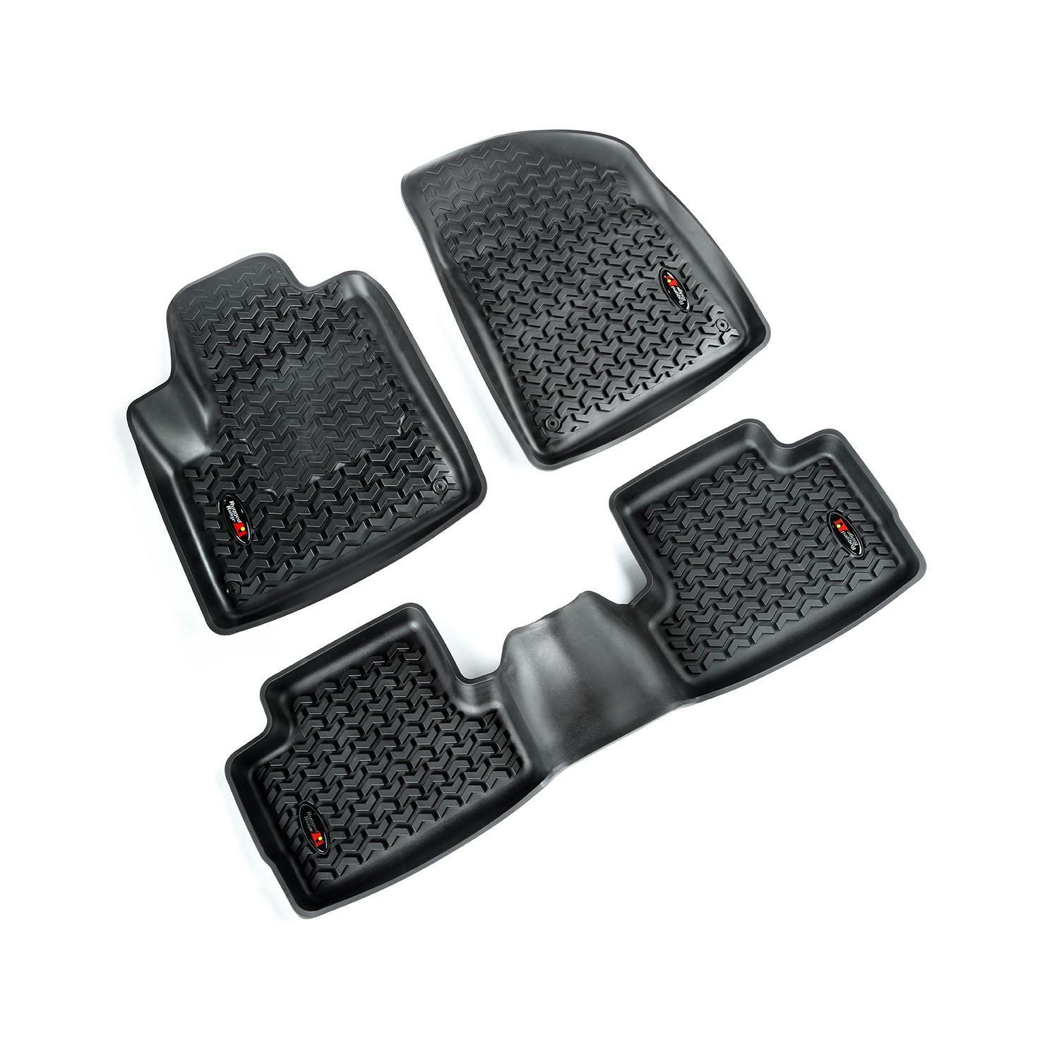 Tapis de sol Jeep Cherokee KL 2014-2019 tout terrain avant et arrière noir