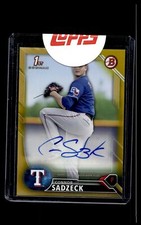 2016 Bowman Connor Sadzeck Paper Prospect Autographs Gold 24/50