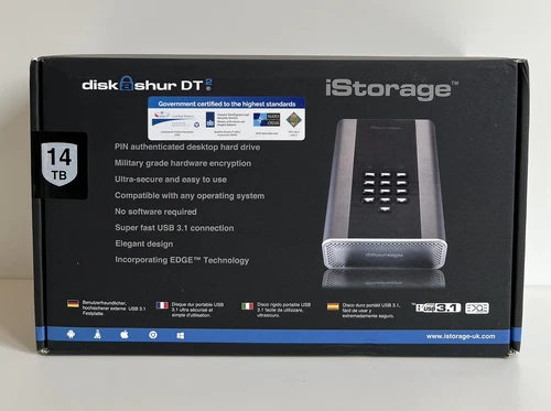 iStorage diskAshur DT2  14TB Graphite : IS-DT2-256-14000-C (Storage External)