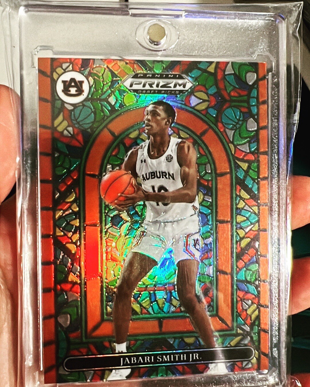 2022 Prizm Draft Picks Jabari Smith Jr. STAINED GLASS SSP CASE HIT AUBURN SG-JS