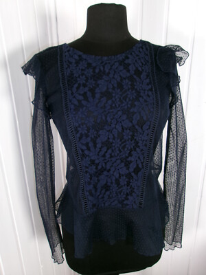 Blouse En Dentelle Transparente Taille 38/M - Marque Donetti, Parfait état été