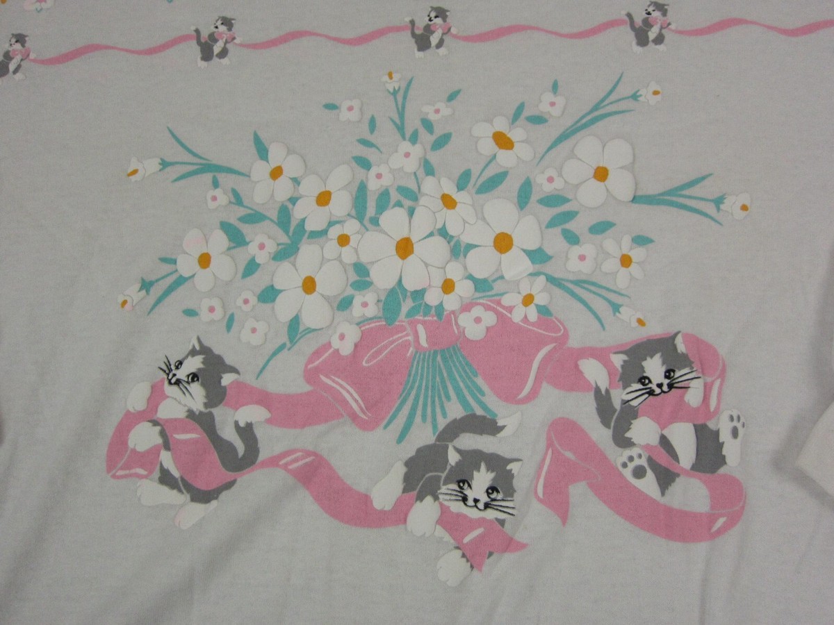 トップス vintage spumoni Vintage Spumoni Sweatshirt Womens Medium White Cats Kittens