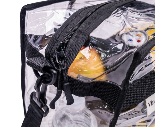 20 Clear Transparent Tote Bags PVC Zipper Stadium Approved Sports Handbag Purse - Picture 7 of 9