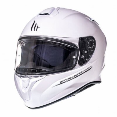 MT Targo Full Face Motorcycle Helmet Solid A0 Gloss Pearl White