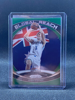 Josh Giddey 2023-24 Panini Prizm GREEN Global Reach #10  Thunder OKC Parallel
