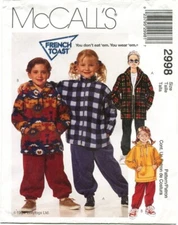 McCalls 2998 Jacket Top Pants Childs Boys Girls Sewing Pattern Uncut