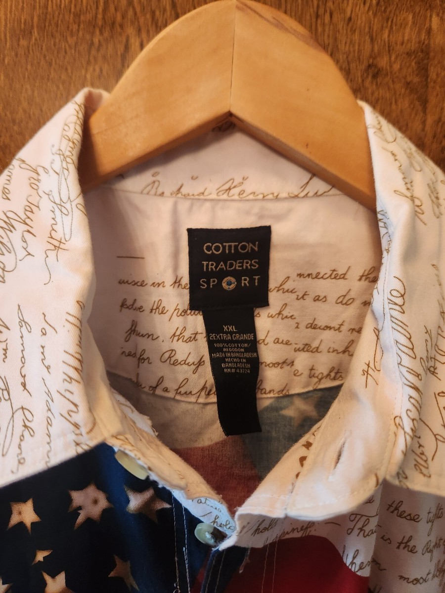 cotton traders sport flag shirt
