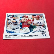 Trout/Angels & Cabrera/Tigers & Beltre/Rangers .. BA Leaders 2013 Topps Card 294