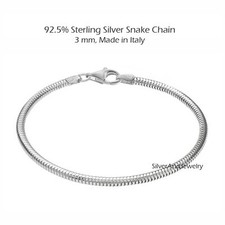 3 mm 925 Sterling Silver Snake Chains