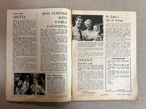 Vintage radio - rare collectable ABC Radio Guide Vol 8 No 26 5 Jan 1971 - Picture 2 of 3