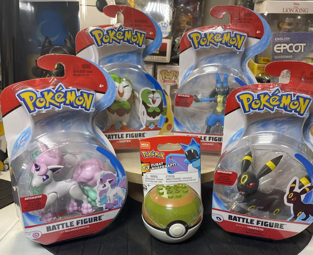 Pokemon Battle Figures BUNDLE OF 4 + Pokemon Lego Ball