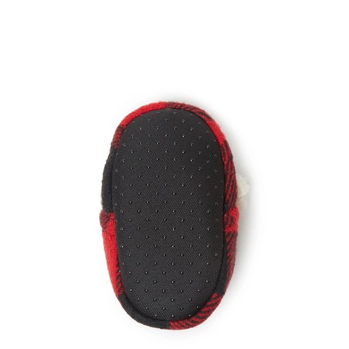 DF by Dearfoams Unisex Baby Bear Slippers Red Plaid Holiday Baby Shoe SZ 3/4 - Picture 4 of 4