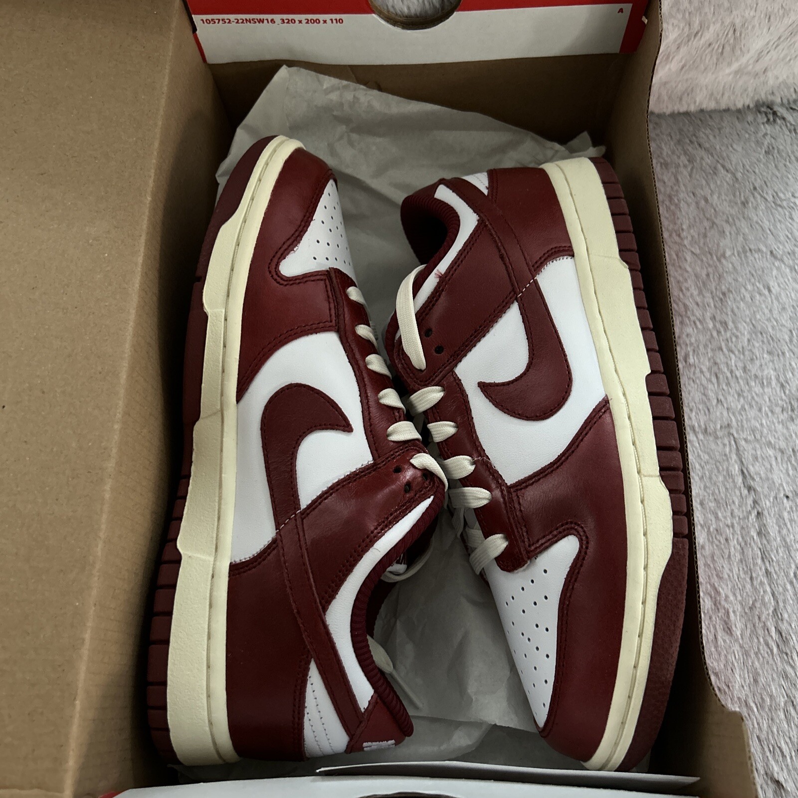 Size 7.5W/6M - Nike Dunk Low Vintage Red