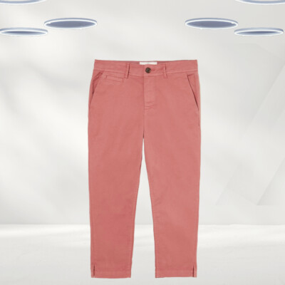 Ex Fat Face Damen Farnham Cropped Chino Hose in Rose Pink (Defekt)