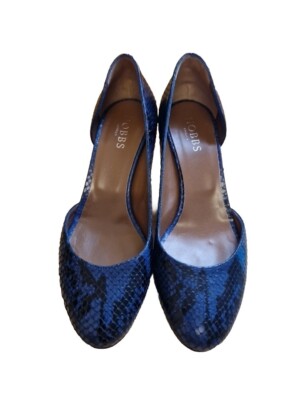 New Hobbs Blue/Black Snakeskin Pattern Heels, Size UK 4, EU 37, US AU  UK