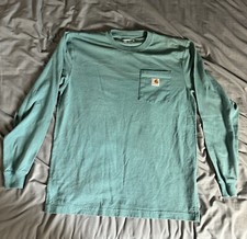 Carhartt Men's K126 Long Sleeve Shirt - Blue M 