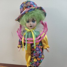 Vintage Pierrot Harlequin Doll - Clown - Jester - Mime, 12 in Tall