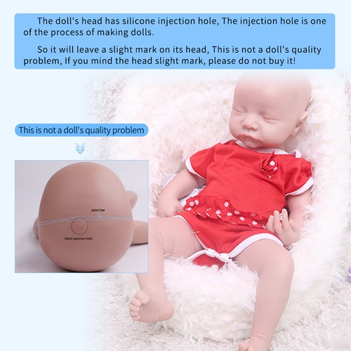 IVITA 17'' Handgemachte Schlafende Babymädchen Lebensechte Silikon Rebornpuppe - Bild 9 von 11