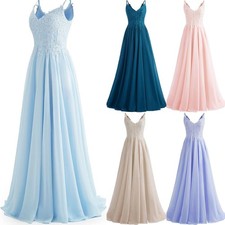 Damen V-Ausschnitt Abendkleider Chiffon Ballk...